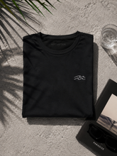 Lade das Bild in den Galerie-Viewer, BIO-T-SHIRT "WAVE" STICKEREI - schwarz UNISEX