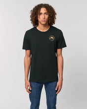 Lade das Bild in den Galerie-Viewer, BIO-T-SHIRT (BLACK) "SUNSET" STICKEREI- UNISEX