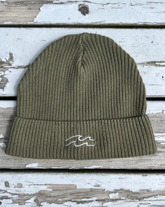 FISHERMAN BEANIE "WAVE" STICKEREI - KHAKI