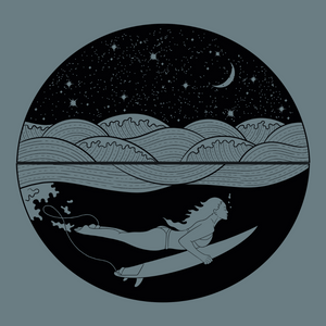 BIO-T-SHIRT "NIGHT SURF" - Summer Blue - UNISEX